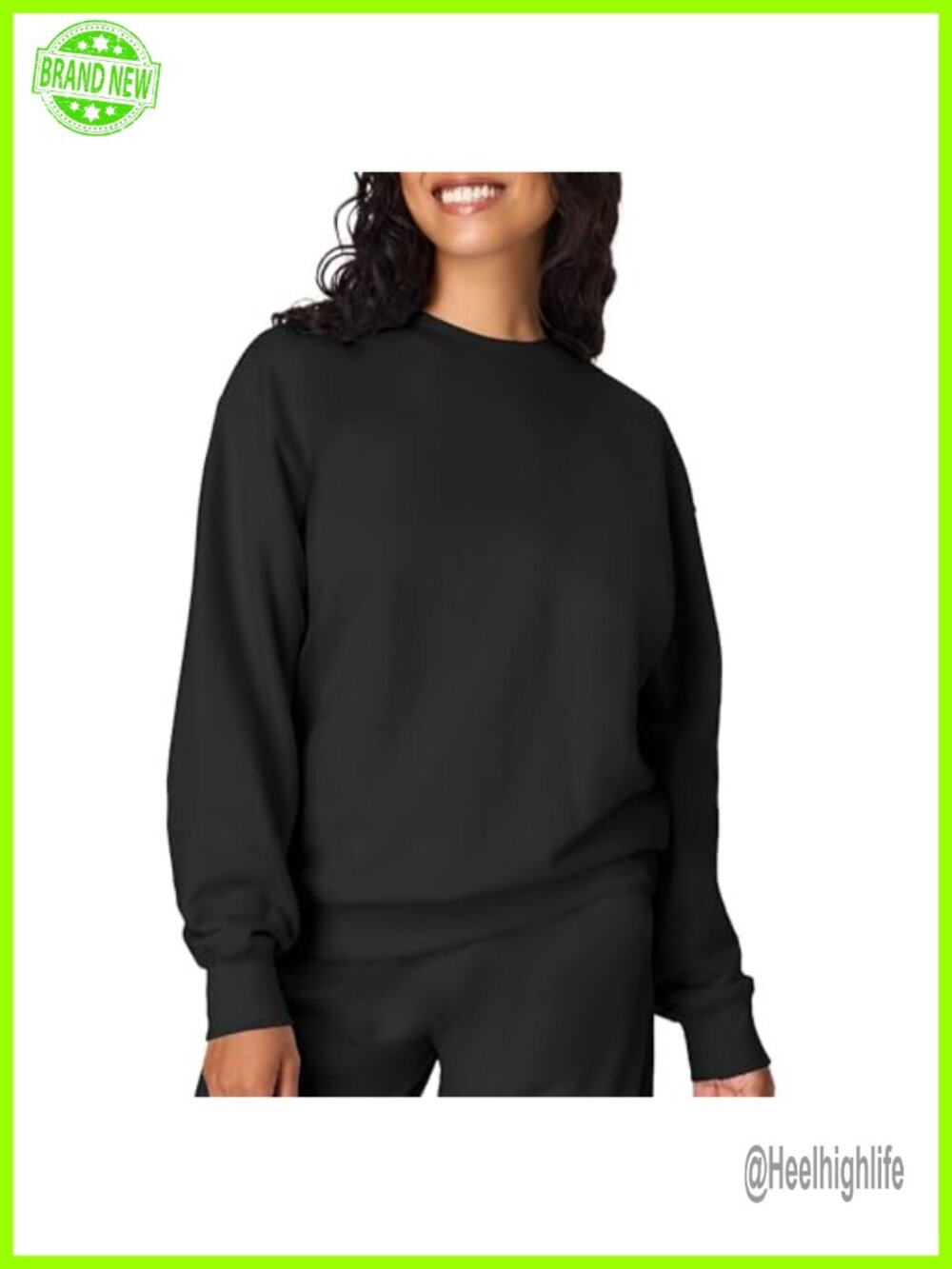 Midweight Fleece Crewneck Sweatshirt Relaxed Fit Floral Graphic
